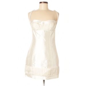 Dsquared2 Cream Silk Sweetheart Dress